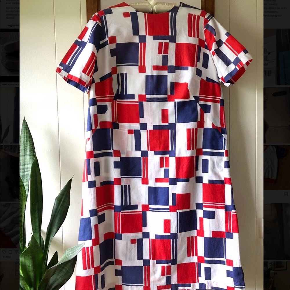 [SOLD] Vintage 60s Colorful Mod Short Sleeve Dress